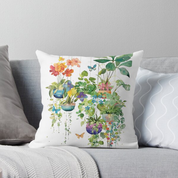 Item preview, Colorful Hanging Houseplants Watercolor Art designed and sold by Reshmakhan.