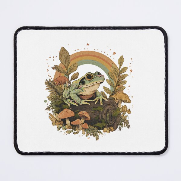Item preview, Rainbow Frog and Mushrooms - Cottagecore Goblincore Frogcore Magical Woodland Art designed and sold by Neurospicy Trolls.