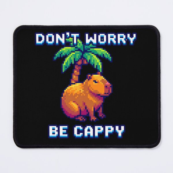 Item preview, Pixel Art Capybara Dont Worry Be Cappy Retro Gaming Chill Meme designed and sold by WorldShop17.