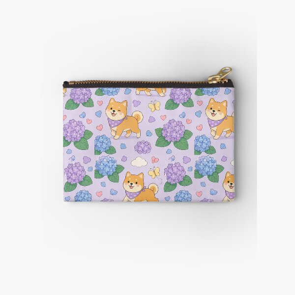 Item preview, Shiba Inu Hydrangea Walk Pattern designed and sold by Soft Berry Studio.