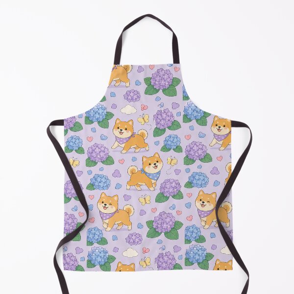 Item preview, Shiba Inu Hydrangea Walk Pattern designed and sold by Soft Berry Studio.