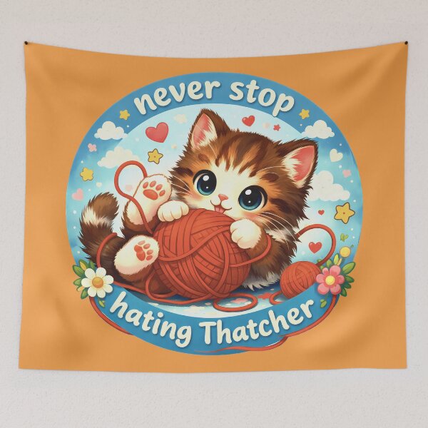 Item preview, Never Stop (Hating Thatcher) cute designed and sold by Cathedral of Curiosity.