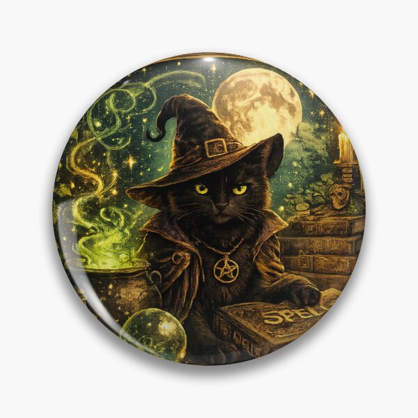 Item preview, The Witch’s Familiar Black Cat designed and sold by Mosslume Studio.