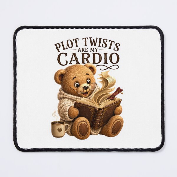 Item preview, Plot Twists Are My Cardio Cute Teddy Bear Book Lover Sticker | Thriller Mystery Reader Gift designed and sold by DreamTags Studio.