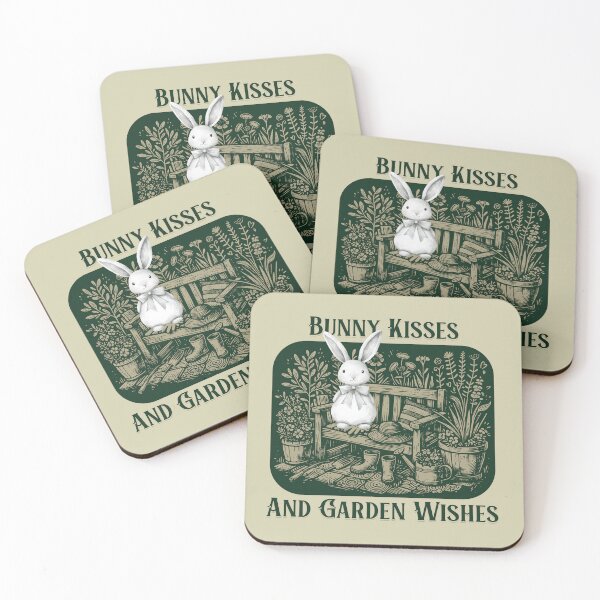 Item preview, Bunny Kisses and Garden Wishes Cute Rabbit Cottagecore Gardening Design designed and sold by Sachie's Studio.