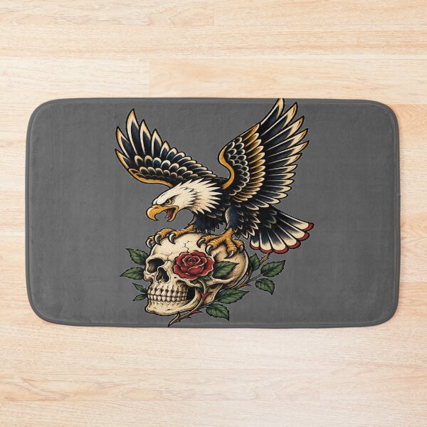 Item preview, Vintage Bald Eagle Skull Tattoo Flash Art designed and sold by StickersHul.