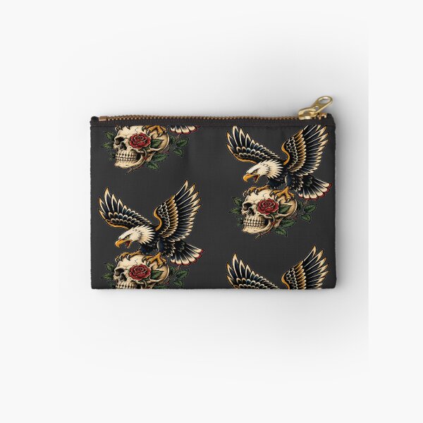 Item preview, Vintage Bald Eagle Skull Tattoo Flash Art designed and sold by StickersHul.