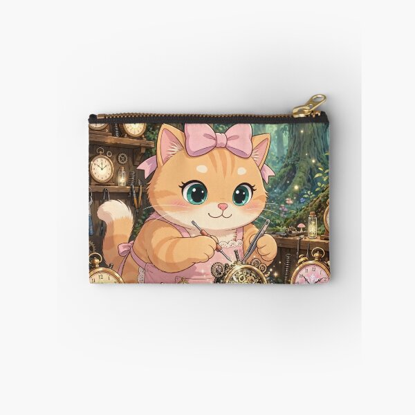 Item preview, Cute Kitten Clockmaker in Enchanted Forest designed and sold by Moody Vibes Studio.