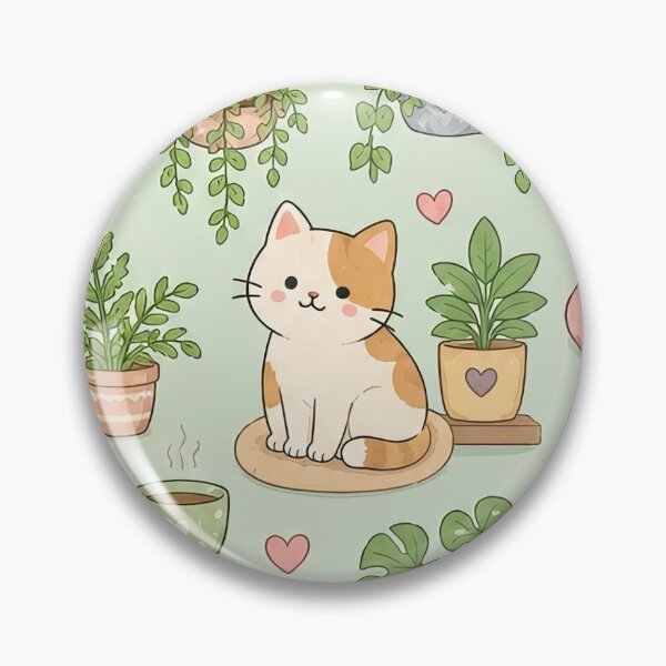 Item preview, Cozy Cat Fern Room Pattern designed and sold by Soft Berry Studio.