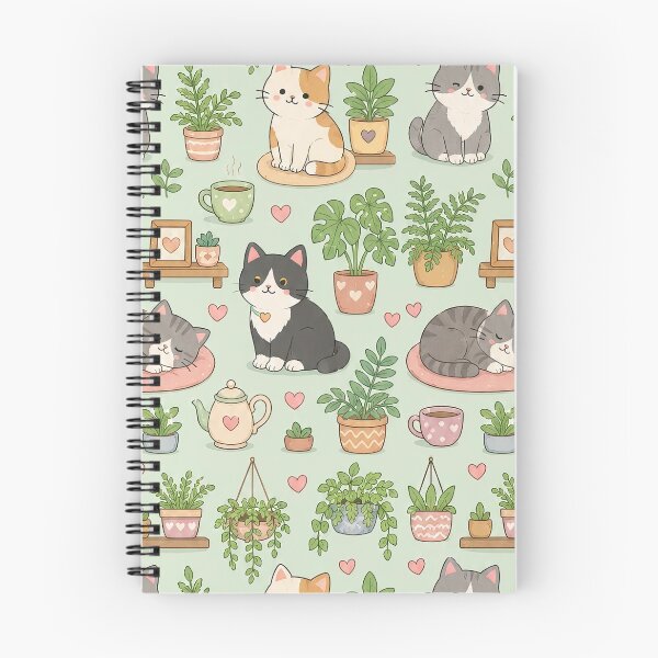 Item preview, Cozy Cat Fern Room Pattern designed and sold by Soft Berry Studio.