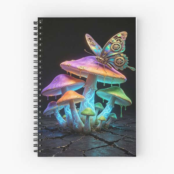 Item preview, Steampunk Butterfly on Magic Glowing Mushrooms Art designed and sold by Chaos world.