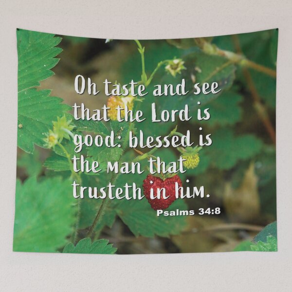 Item preview, Psalms 34:8 The Lord Is Good - Strawberries photograph designed and sold by InsprtnlArtbyDP.