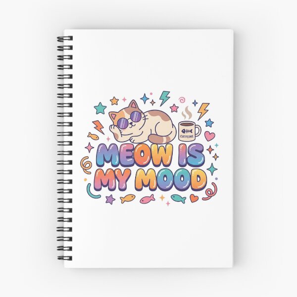 Item preview, Meow Is My Mood Funny Cat T-Shirt | Retro Y2K Cat Typography | Cute Coffee Cat Graphic Tee designed and sold by Faisal  Shah.