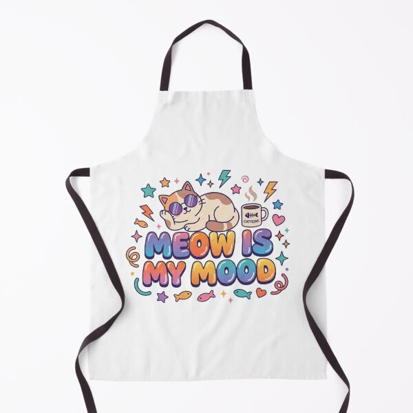 Item preview, Meow Is My Mood Funny Cat T-Shirt | Retro Y2K Cat Typography | Cute Coffee Cat Graphic Tee designed and sold by Faisal Shah.