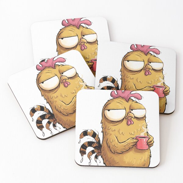 Item preview, Grumpy Coffee Rooster | Funny Chicken Cartoon | Morning Coffee Mood designed and sold by ColorFlick.