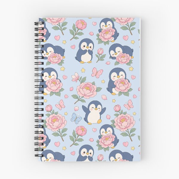Item preview, Penguin Peony Garden Pattern designed and sold by Soft Berry Studio.