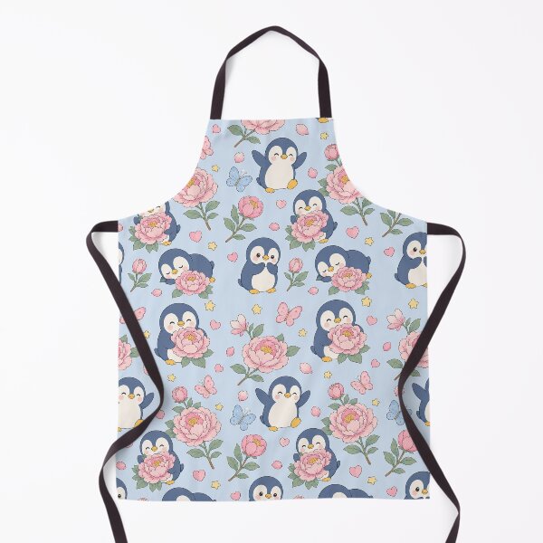 Item preview, Penguin Peony Garden Pattern designed and sold by Soft Berry Studio.