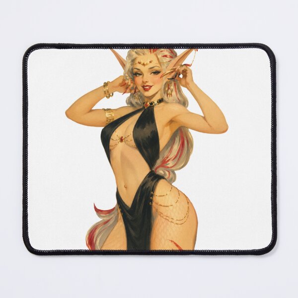 Item preview, High Elf Queen Pin Up | Original Fantasy Vintage Illustration designed and sold by Cosplayvintage.