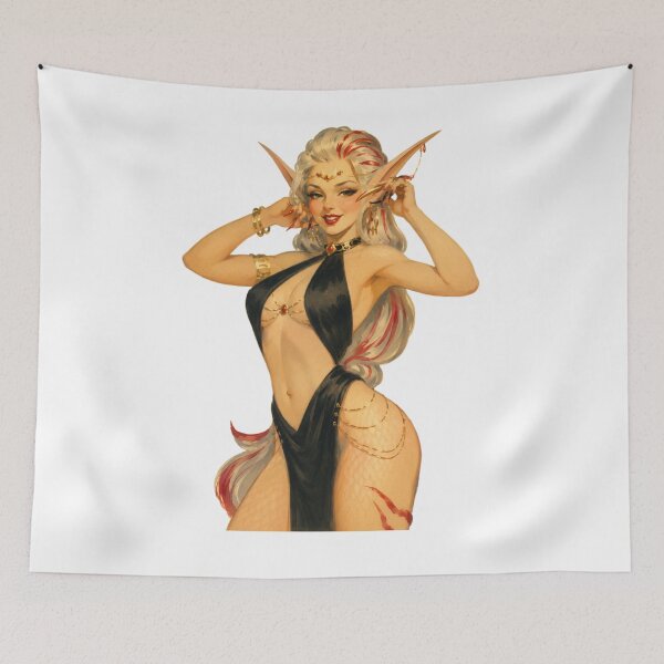 Item preview, High Elf Queen Pin Up | Original Fantasy Vintage Illustration designed and sold by Cosplayvintage.