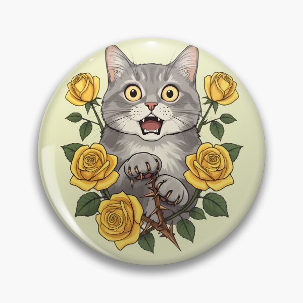 Item preview, I am just starting my garden adventure - Cat and yellow roses designed and sold by ParadoxParadox.