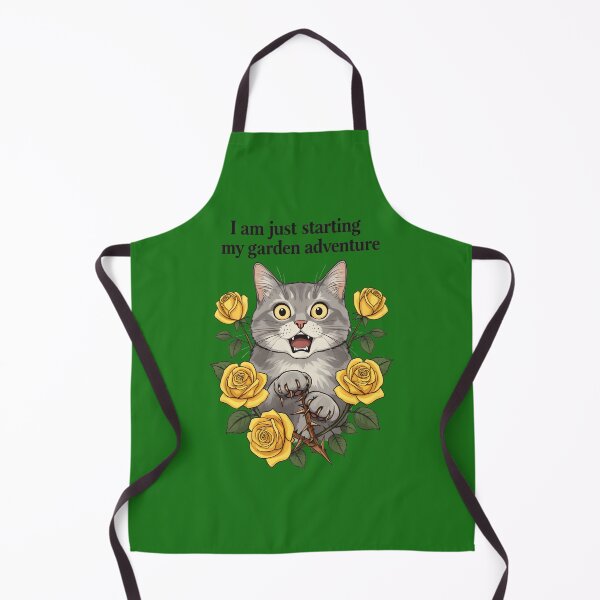 Item preview, I am just starting my garden adventure - Cat and yellow roses designed and sold by ParadoxParadox.