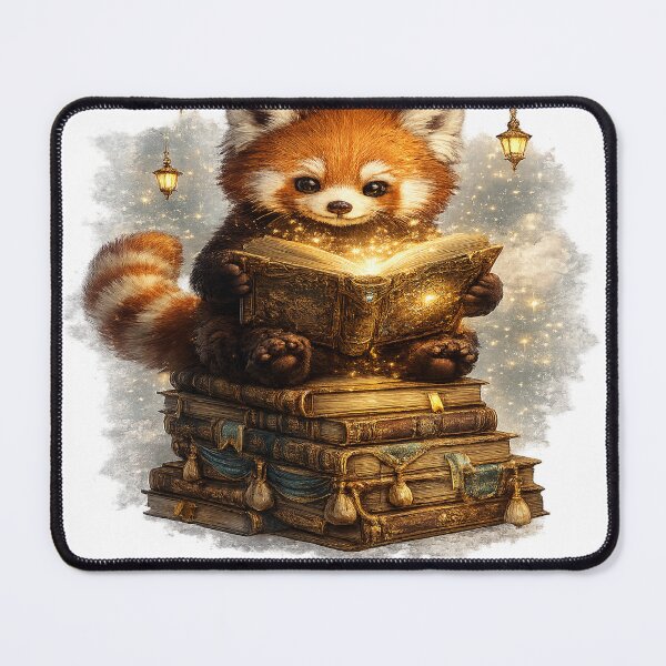 Item preview, Red Panda Reading a Book designed and sold by creativezoneco.