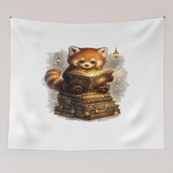 Item preview, Red Panda Reading a Book designed and sold by creativezoneco.
