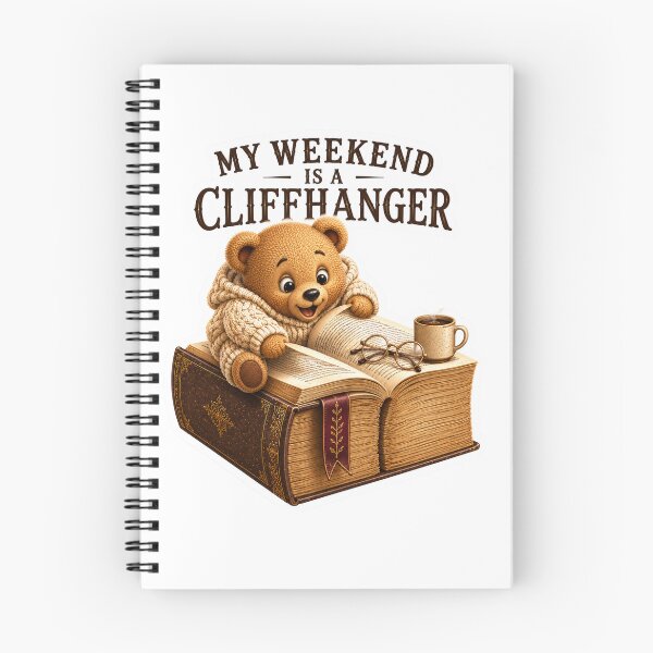 Item preview, My Weekend Is a Cliffhanger Cute Teddy Bear Book Lover Sticker | Funny Thriller Reader Gift designed and sold by DreamTags Studio.