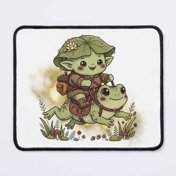 Item preview, Cute Goblin Riding a Frog - Kawaii Goblincore Frogcore Adventure designed and sold by Neurospicy Trolls.