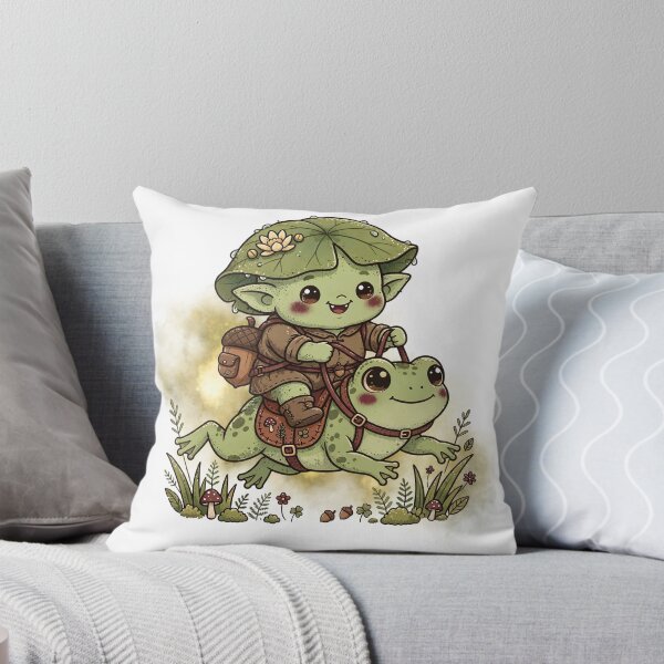 Item preview, Cute Goblin Riding a Frog - Kawaii Goblincore Frogcore Adventure designed and sold by Neurospicy Trolls.