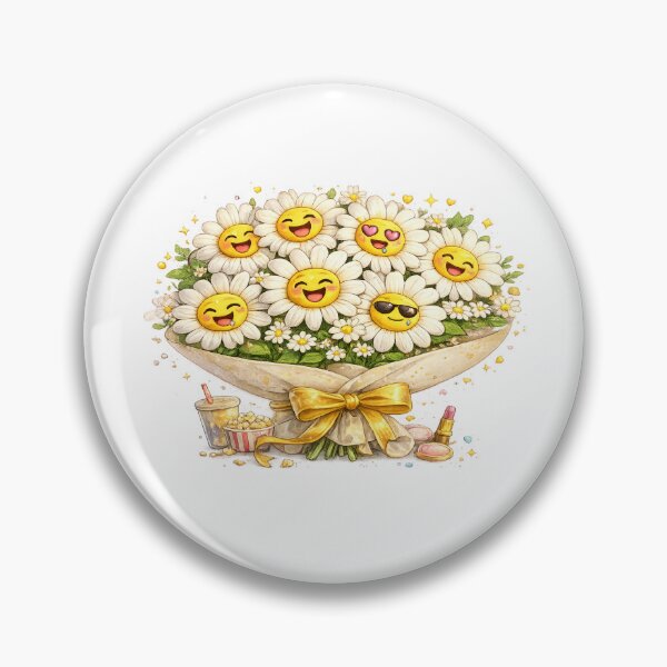 Item preview, Happy daisies Emoji Bouquet designed and sold by Side Quest Co..