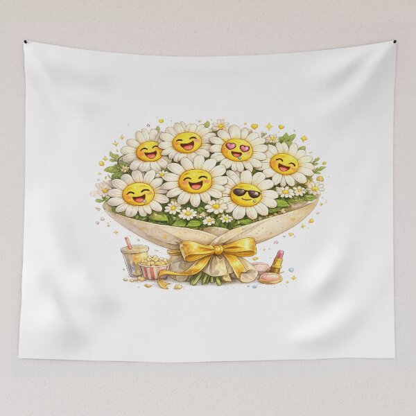 Item preview, Happy daisies Emoji Bouquet designed and sold by Side Quest Co..
