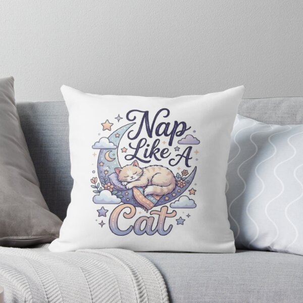 Item preview, Nap Like A Cat Cute Cat T-Shirt | Cozy Sleepy Kitty Typography | Dreamy Pastel Graphic Tee designed and sold by Faisal  Shah.