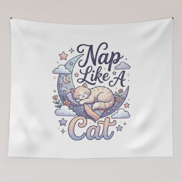 Item preview, Nap Like A Cat Cute Cat T-Shirt | Cozy Sleepy Kitty Typography | Dreamy Pastel Graphic Tee designed and sold by Faisal  Shah.