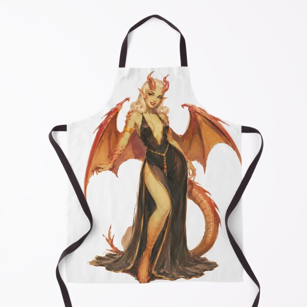 Item preview, Dragon Queen Pin Up | Original Fantasy Dragon Girl Vintage Illustration designed and sold by Cosplayvintage.