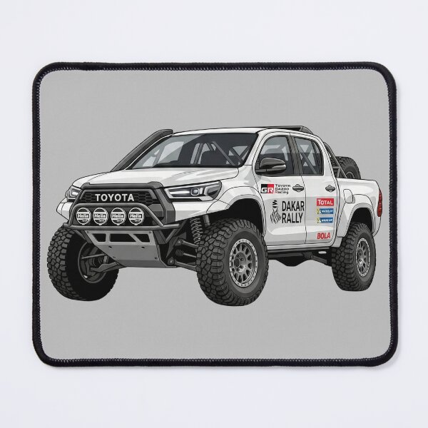 Item preview, Custom Toyota Hilux Dakar Rally Build White Offroad Racing Truck Illustration designed and sold by Motorline44.