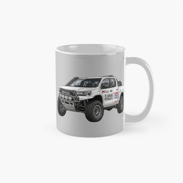 Item preview, Custom Toyota Hilux Dakar Rally Build White Offroad Racing Truck Illustration designed and sold by Motorline44.