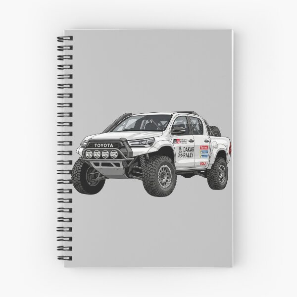 Item preview, Custom Toyota Hilux Dakar Rally Build White Offroad Racing Truck Illustration designed and sold by Motorline44.