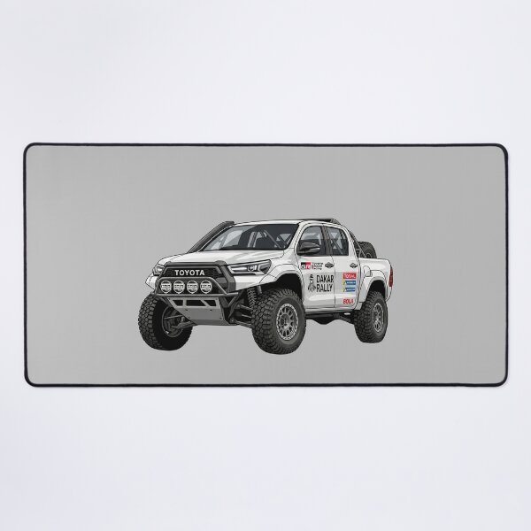 Item preview, Custom Toyota Hilux Dakar Rally Build White Offroad Racing Truck Illustration designed and sold by Motorline44.