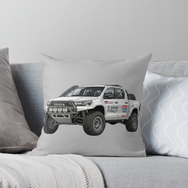 Item preview, Custom Toyota Hilux Dakar Rally Build White Offroad Racing Truck Illustration designed and sold by Motorline44.