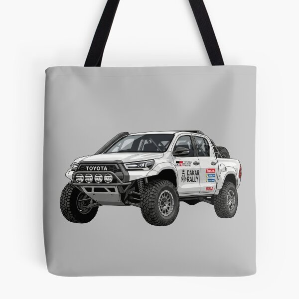 Item preview, Custom Toyota Hilux Dakar Rally Build White Offroad Racing Truck Illustration designed and sold by Motorline44.