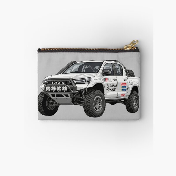 Item preview, Custom Toyota Hilux Dakar Rally Build White Offroad Racing Truck Illustration designed and sold by Motorline44.