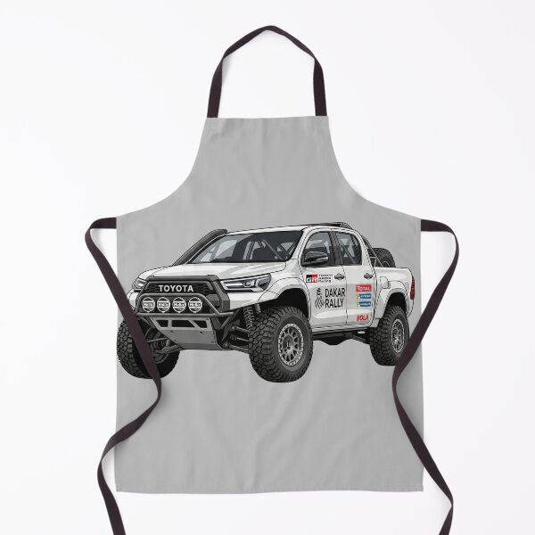 Item preview, Custom Toyota Hilux Dakar Rally Build White Offroad Racing Truck Illustration designed and sold by Motorline44.