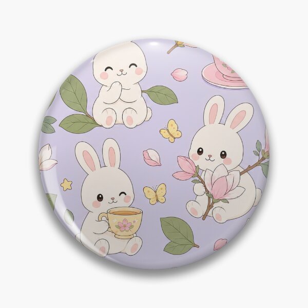 Item preview, Bunny Magnolia Tea Garden Pattern designed and sold by Soft Berry Studio.