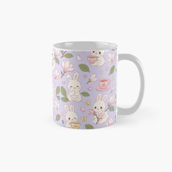 Item preview, Bunny Magnolia Tea Garden Pattern designed and sold by Soft Berry Studio.
