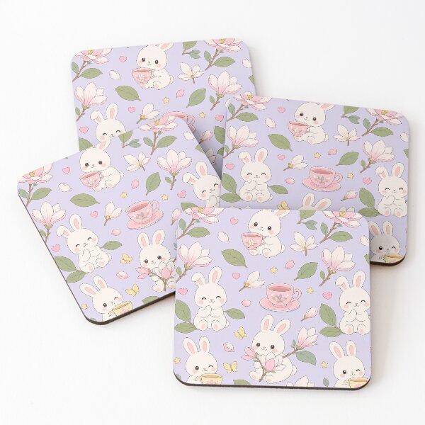 Item preview, Bunny Magnolia Tea Garden Pattern designed and sold by Soft Berry Studio.