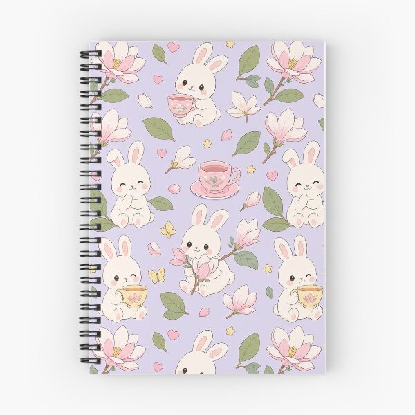 Item preview, Bunny Magnolia Tea Garden Pattern designed and sold by Soft Berry Studio.