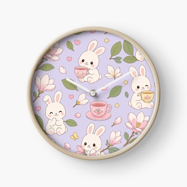 Item preview, Bunny Magnolia Tea Garden Pattern designed and sold by Soft Berry Studio.