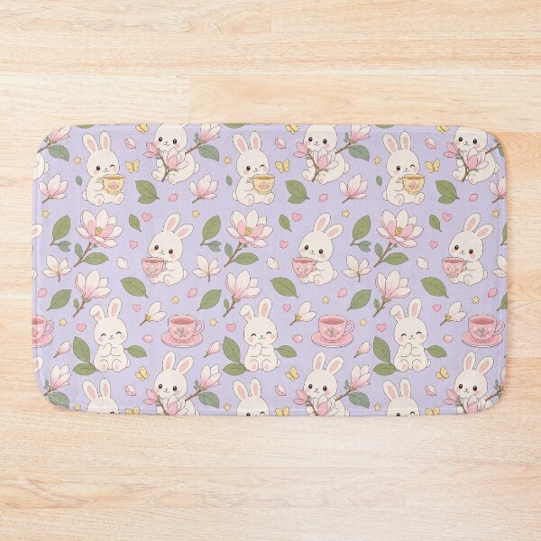 Item preview, Bunny Magnolia Tea Garden Pattern designed and sold by Soft Berry Studio.