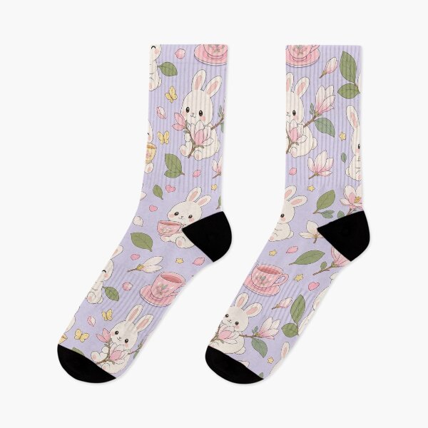 Item preview, Bunny Magnolia Tea Garden Pattern designed and sold by Soft Berry Studio.